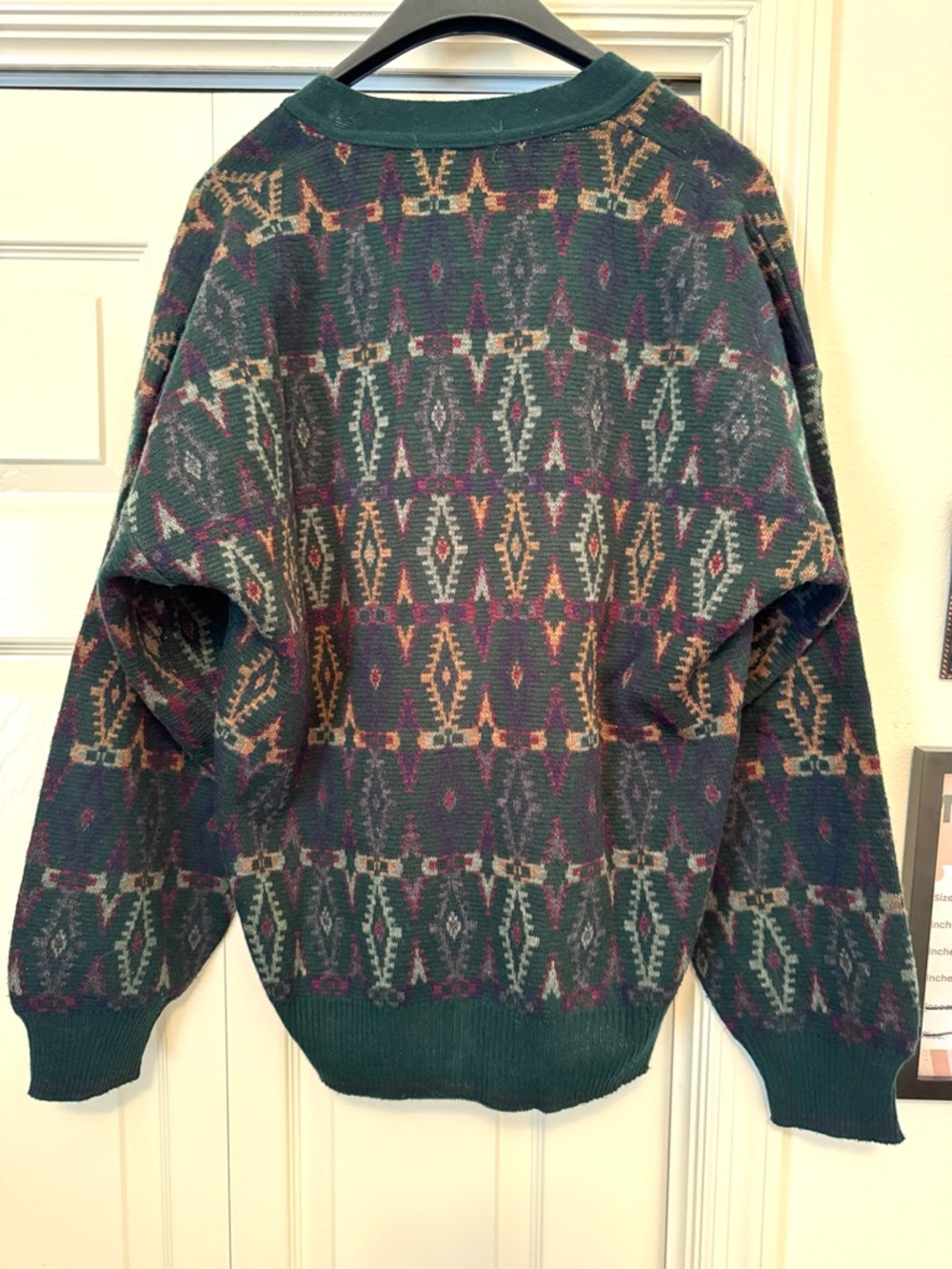 The Italian Sweater Co. Vintage V-Neck Cardigan Large Made in Italy Grandpa Core - Picture 6 of 8